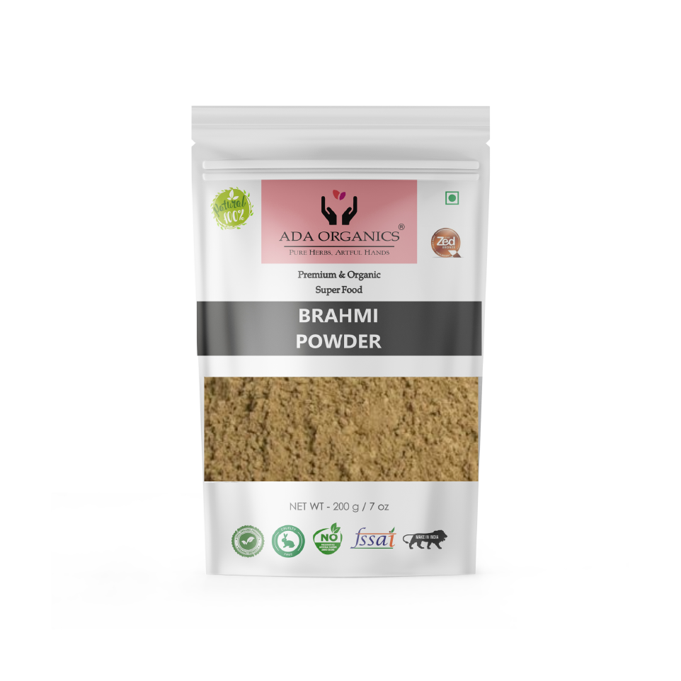 ADA Organics 100% Pure & Organic | Brahmi Powder | Skin Care | Health care | Respiratory Health | Anti Oxidant | Anti Inflammatory